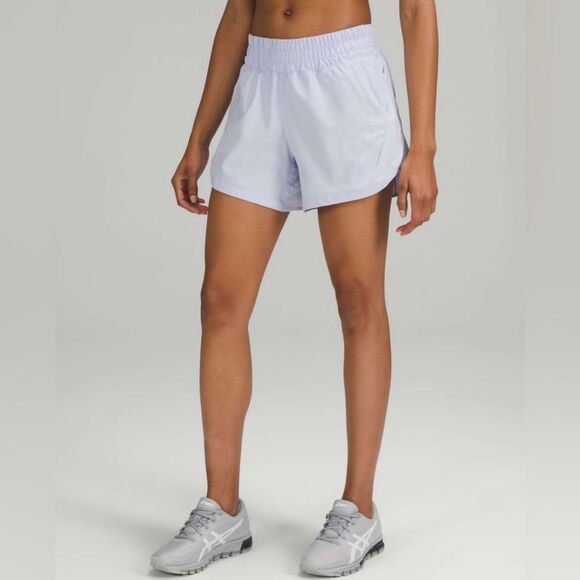 Lululemon Track That Mid-Rise Lined Short 5" in Pastel Blue Womens Size 4 - Picture 1 of 10